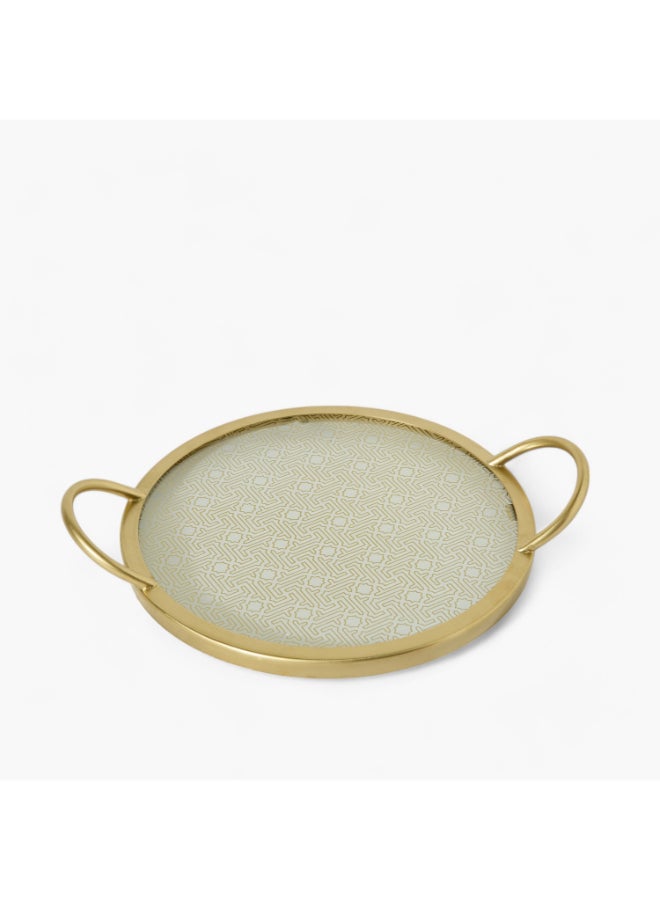 Home Box Skyline Mirage Metal Tray with Glass Base - 37x30x7 cm - Image 5